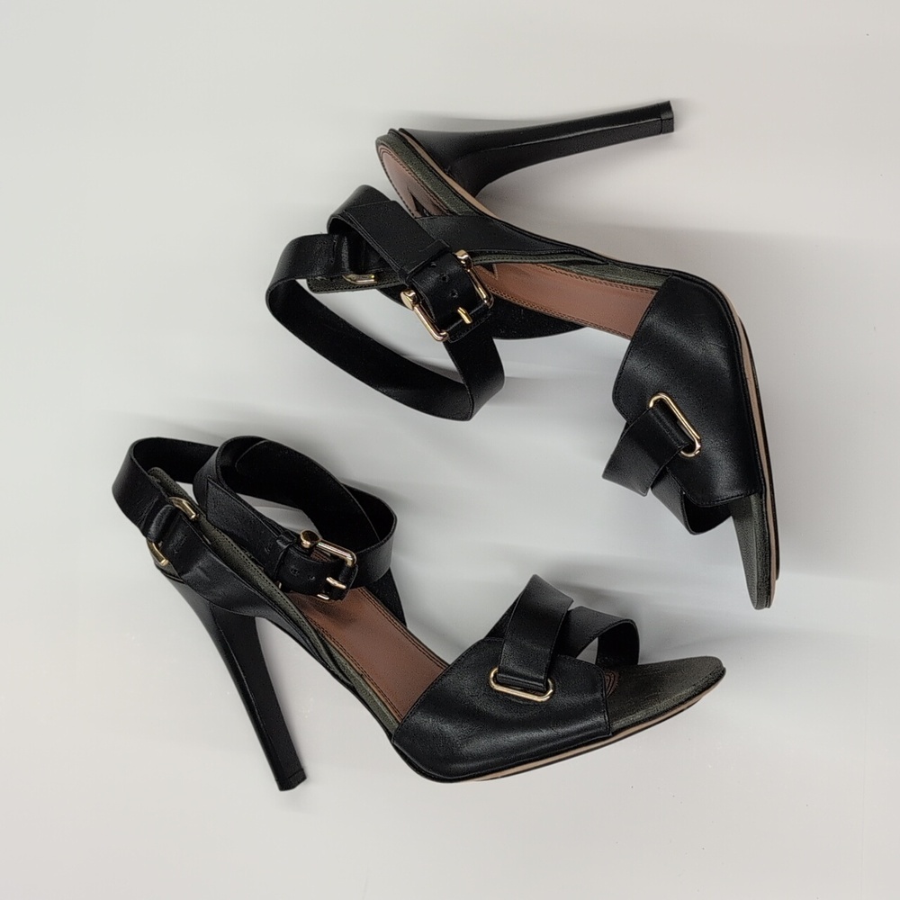 Derek Lam Black Gray Green Ankle Strappy Heels Women's 11 Flynn NIB